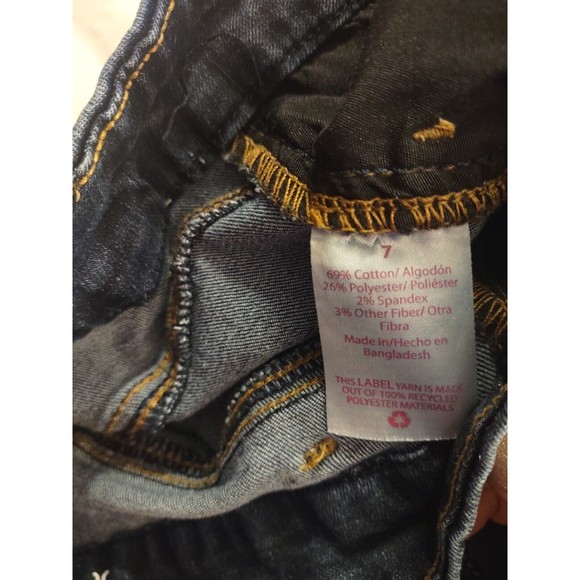 No Boundaries Girls Jeans Size 7 Blue Skinny Junior Cropped - Picture 5 of 10